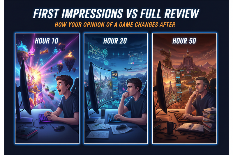 First Impressions vs Full Review: How Your Opinion of a Game Changes After 10, 20, and 50 Hours 🎮