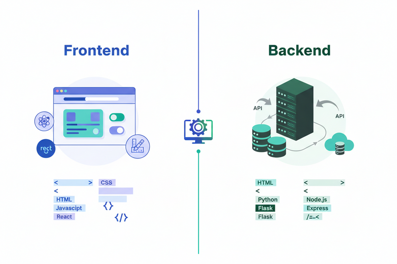 Frontend vs Backend: Clear Explanations of Roles, Skills, and Typical Stacks